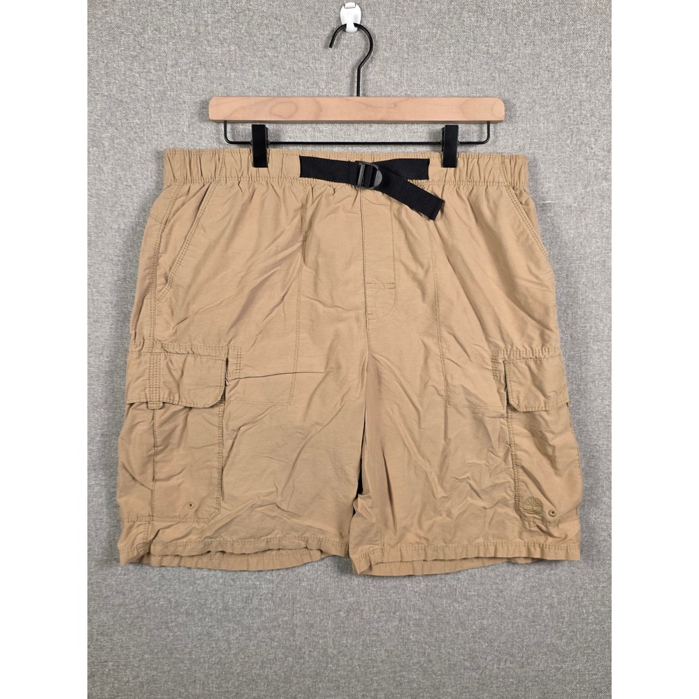 Timberland Mens Cargo Hiking Shorts Tan Khaki Integrated Belt Size Large L